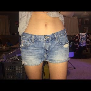 Hollister distressed denim shorts